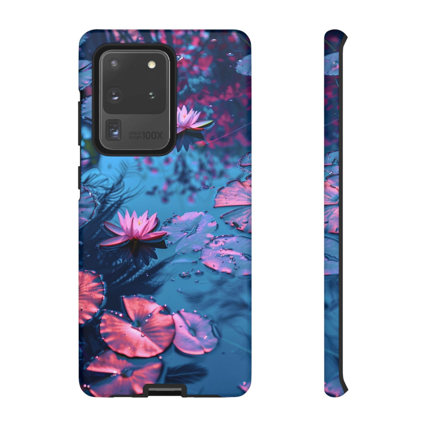 Magenta and Blue Color Zen Lily Pad Phone Case