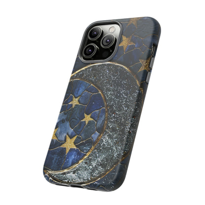 Moon Stars Stained Glass Starry Night Phone Case