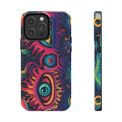 Psychedelic Art: The Eyes Upon Us iPhone Case | Embrace the Mystique of Trippy Visuals