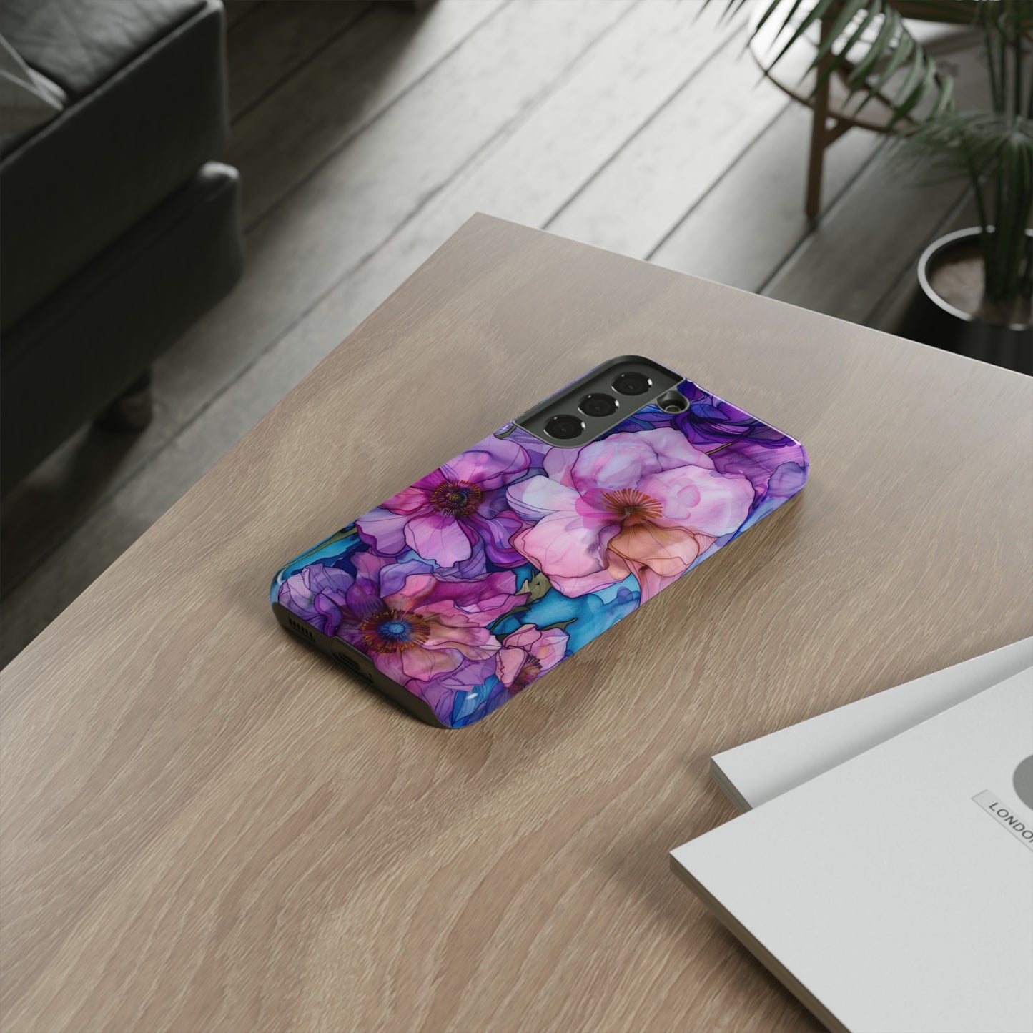 Purple Flower Stained Glass Phone Case