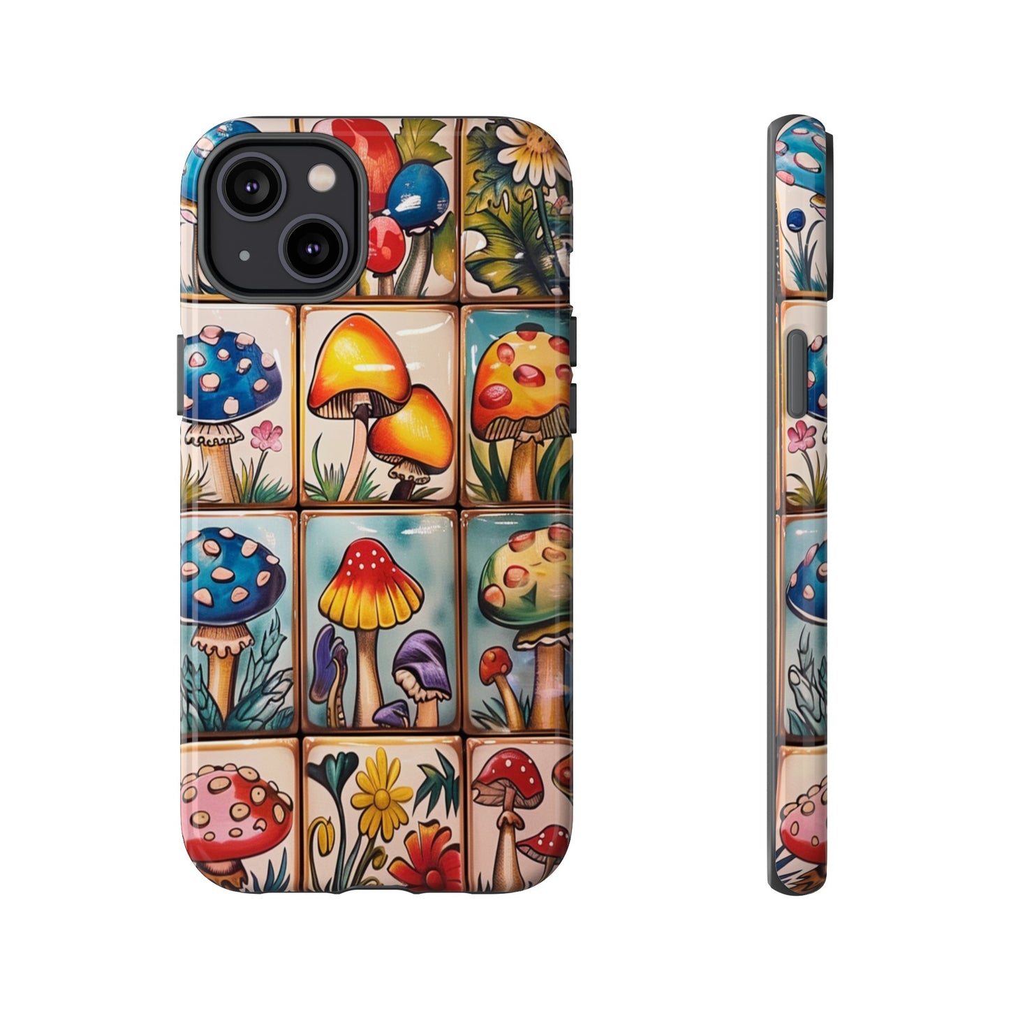 Trippy Magic Mushroom Tile  Abstract Art Phone Case