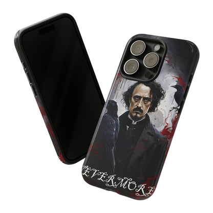 Nevermore Edgar Allen Poe, gothic Raven, Retro Samsung Galaxy Phone iPhone 15, 14 Plus 13 12 7 8 Se Horror Dark Academia Style goth Vibe