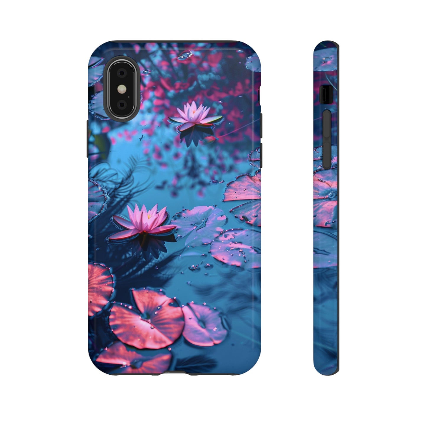 Magenta and Blue Color Zen Lily Pad Phone Case