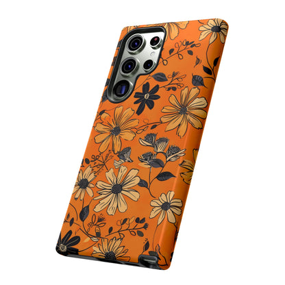 Orange Floral Phone Case Cute Summer Flower Aesthetic