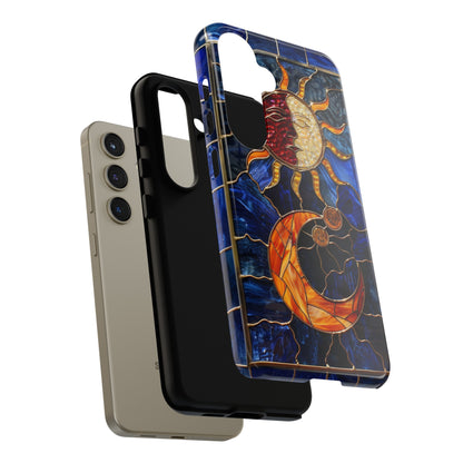 Celestial Stained Glass Moon and Stars iPhone 15 Case