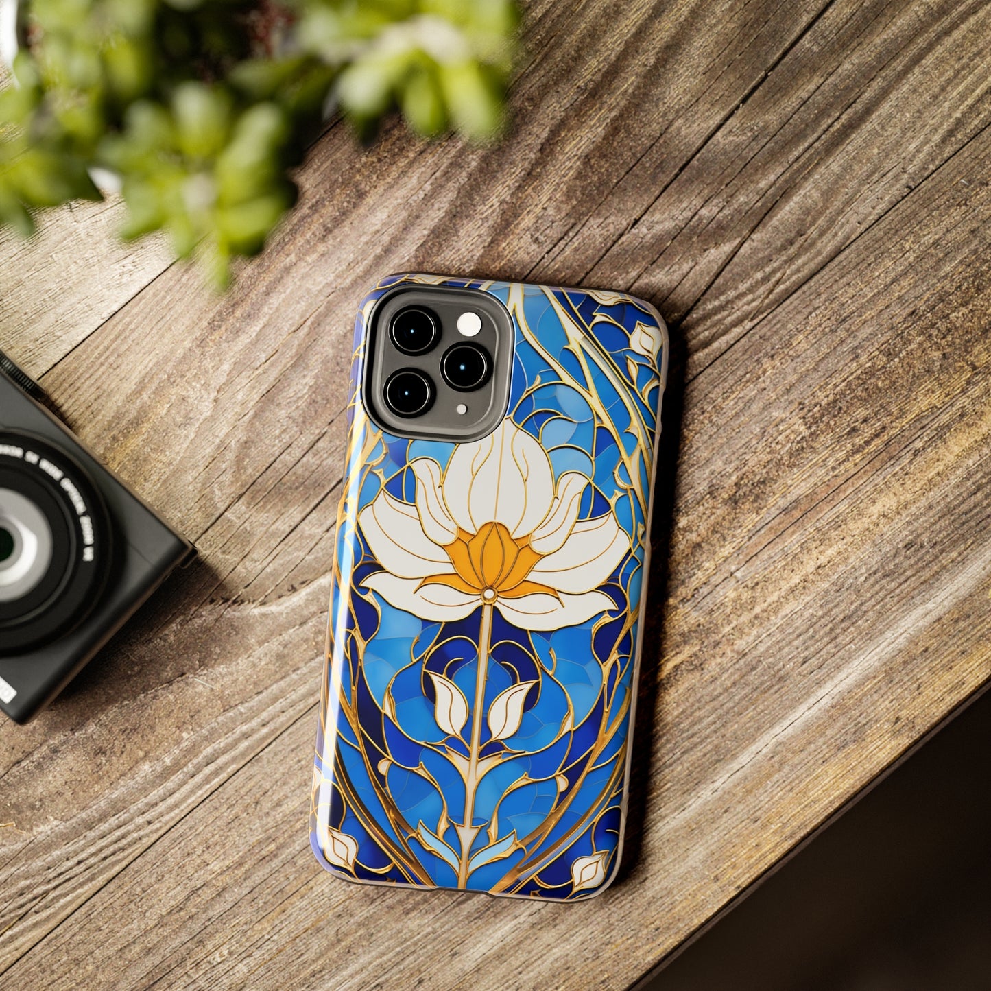 Art Deco Stained Glass iPhone Case | Vintage Floral Glamour, iPhone Case for Models 11 through 14 Pro Max