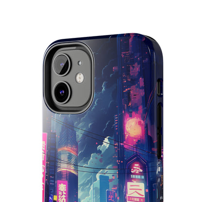 Synthwave Japanese Cyberpunk Night City iPhone Case