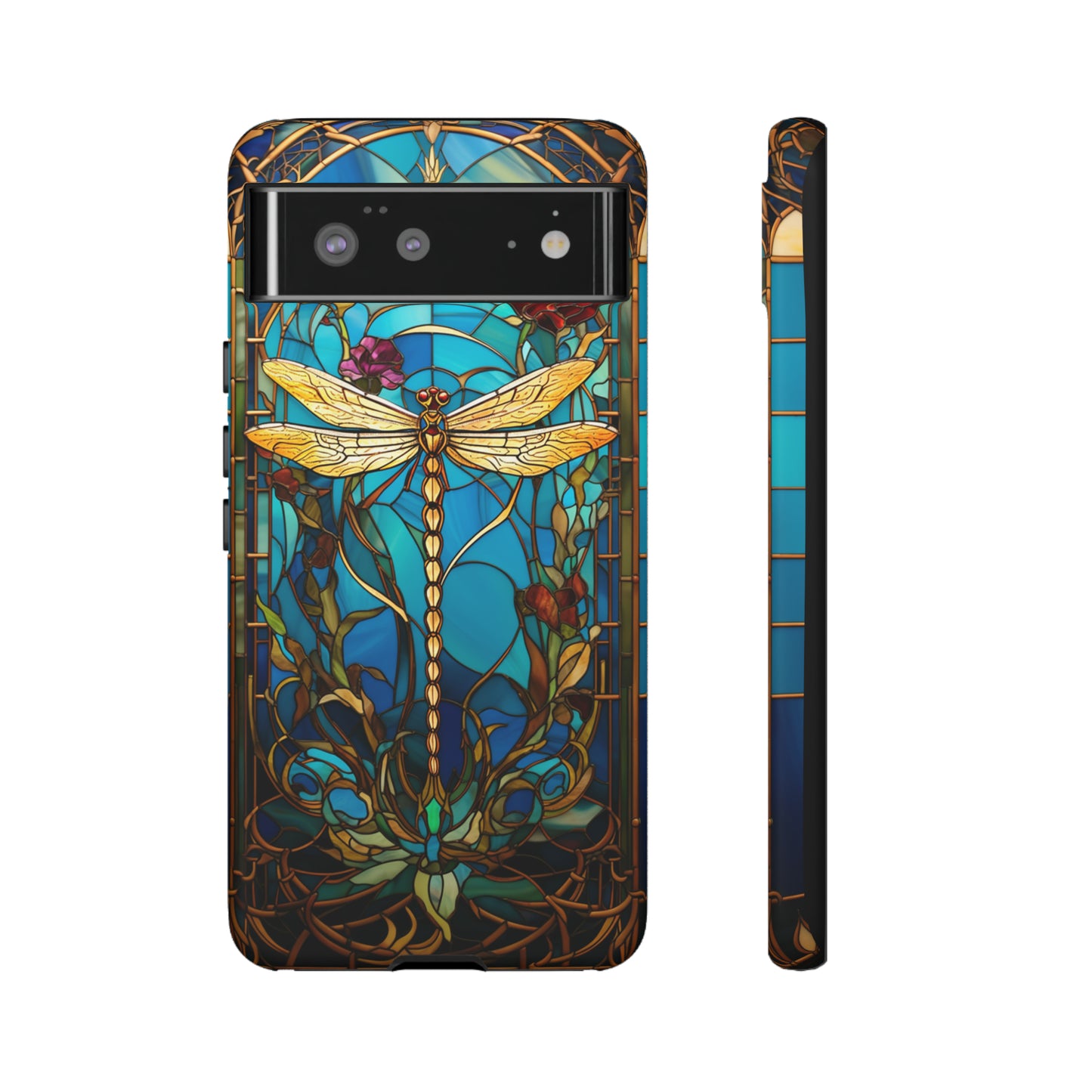 Vintage Art Nouveau Stained Glass Dragonfly Phone Case