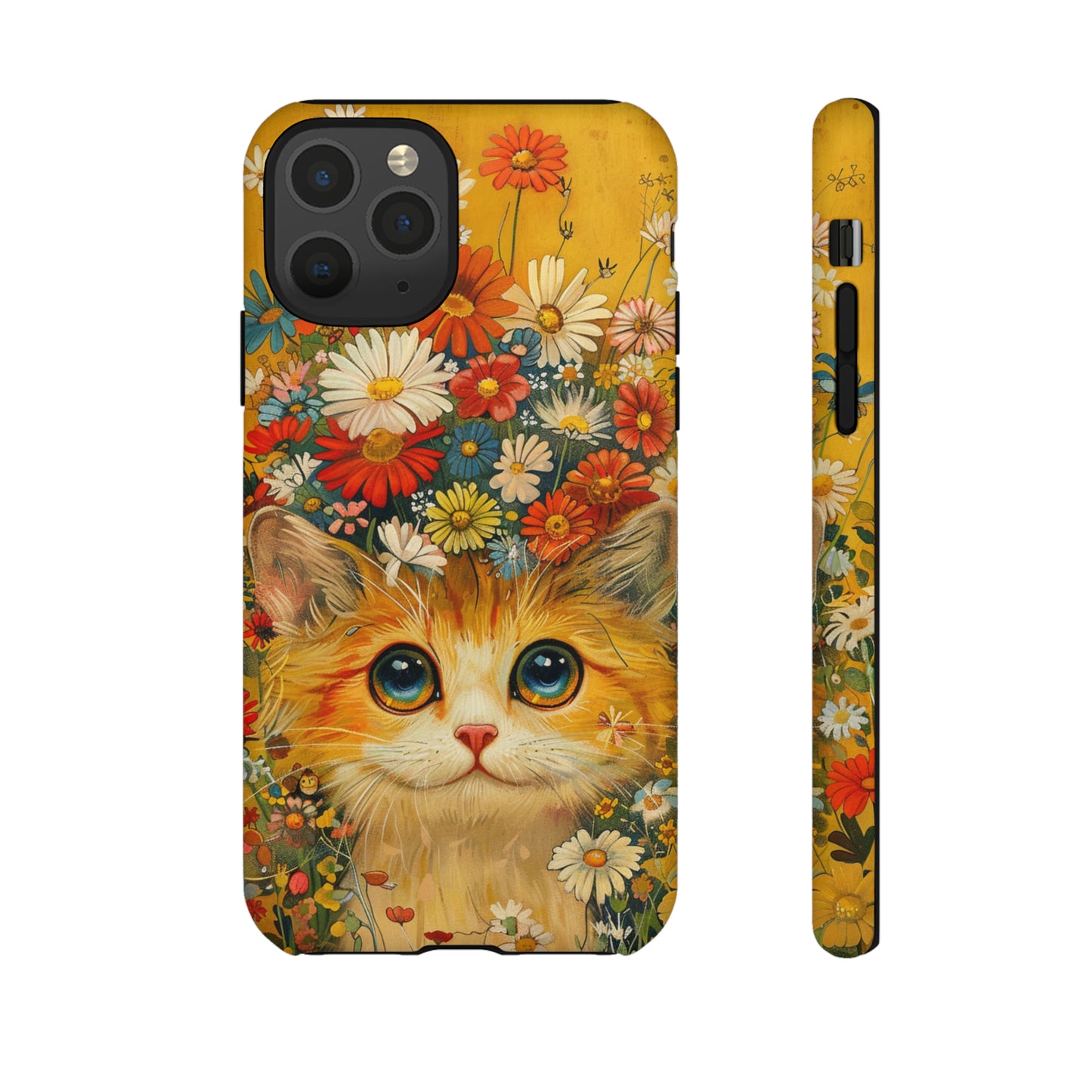 Cute Cat in Floral Garden Phone Case