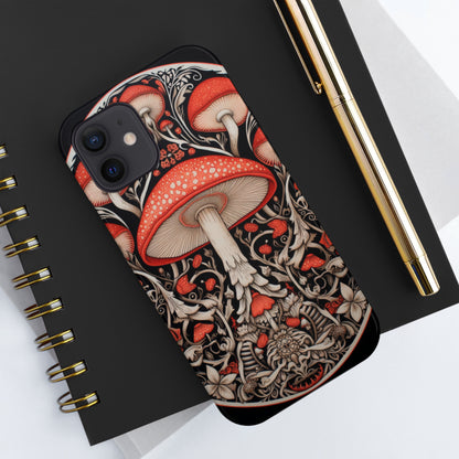 Mystical Mushroom Mandala Tough iPhone Case | Psychedelic Phone Cover