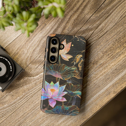 Zen Stained Glass Lotus Floral Design Phone Case