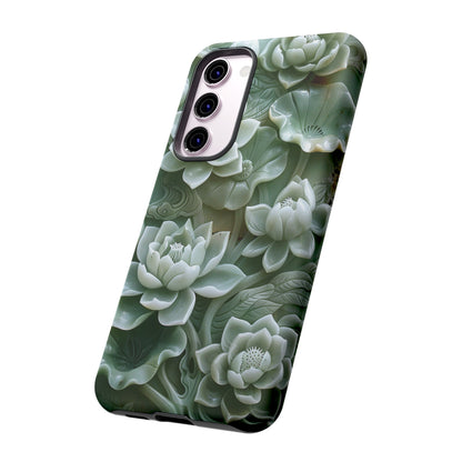 Green Jade Lotus Floral Art Phone Case