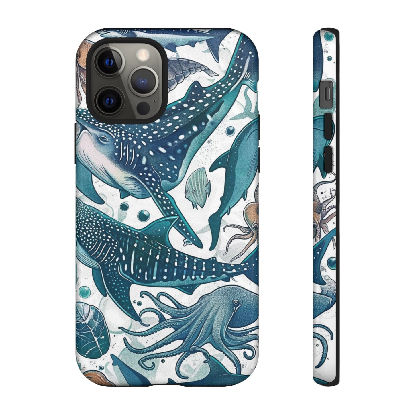 Undersea World Shark, Turtle, Manta Ray Phone Case