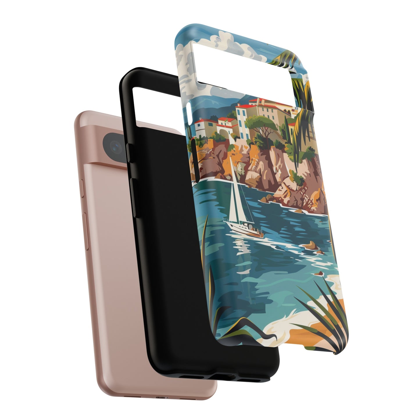 Midcentury French Riviera Sailboat Painting Phone Case