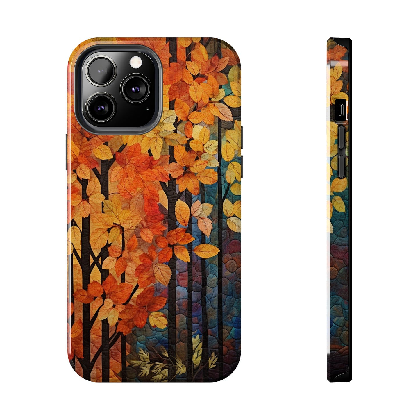 Autumn iPhone 15 Case, Forest Embroidered Style Phone Case | Cottagecore Fairytale Design | iPhone & Samsung | Boho Retro Vibe