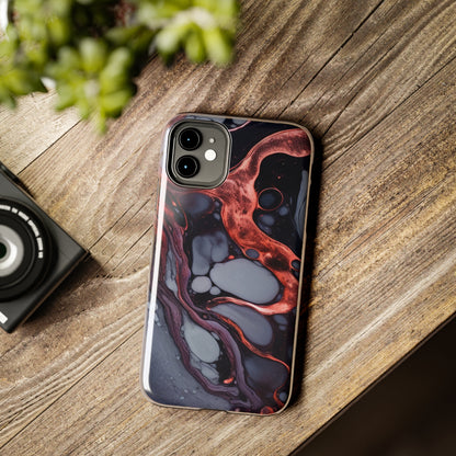 Marbled Dark Lava Flow Phone Case | Embrace the Vibrant Magma Vibes