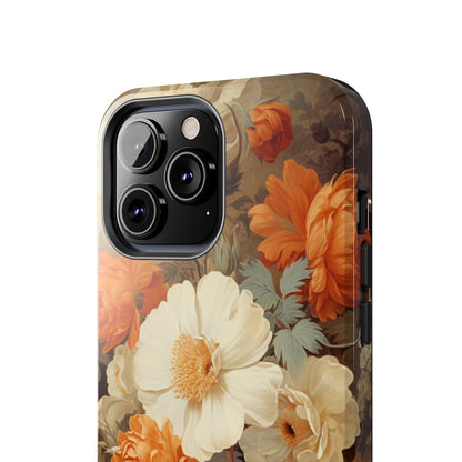 Vintage Floral Aesthetic Phone Tough Case Antique Print for iPhone 14 11 Pro 12 13 XR XS X 7+ 8 Boho Nature Flowers Cottage Core