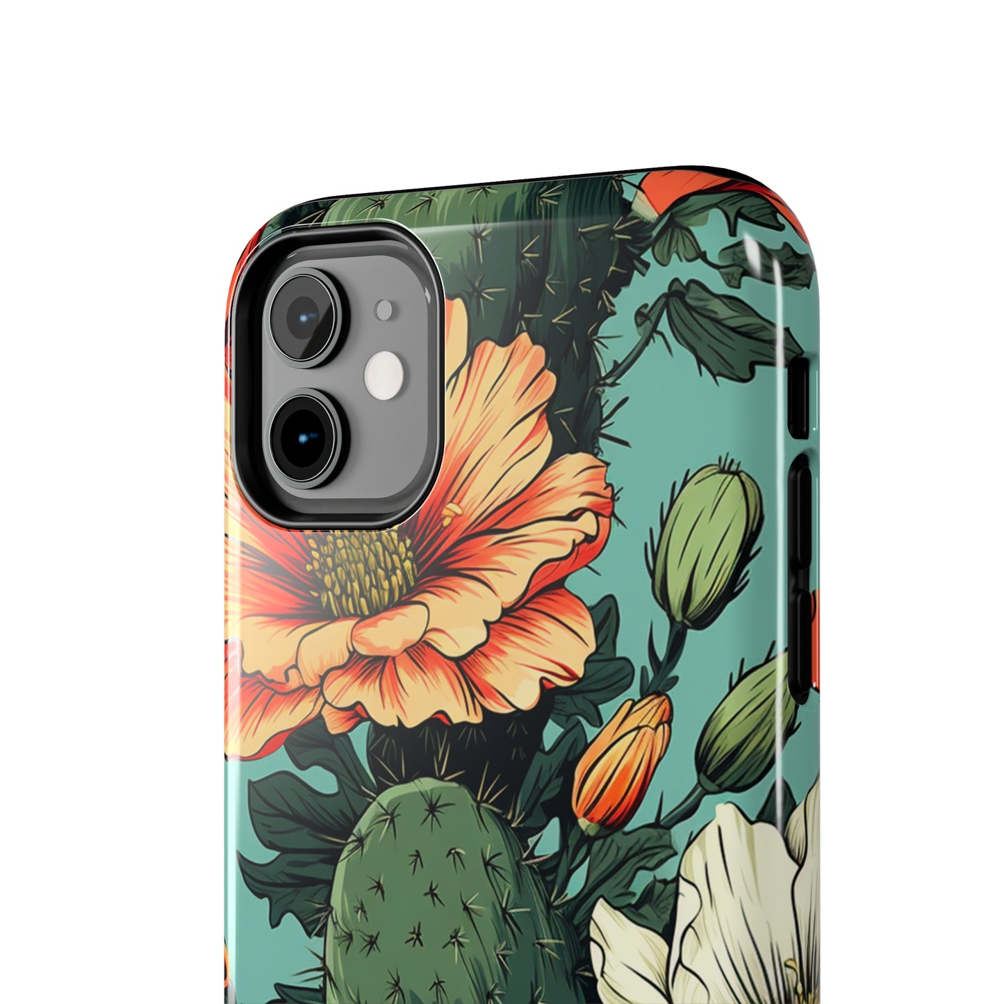 Desert Dream: Retro Vibe Cactus Tough iPhone Case