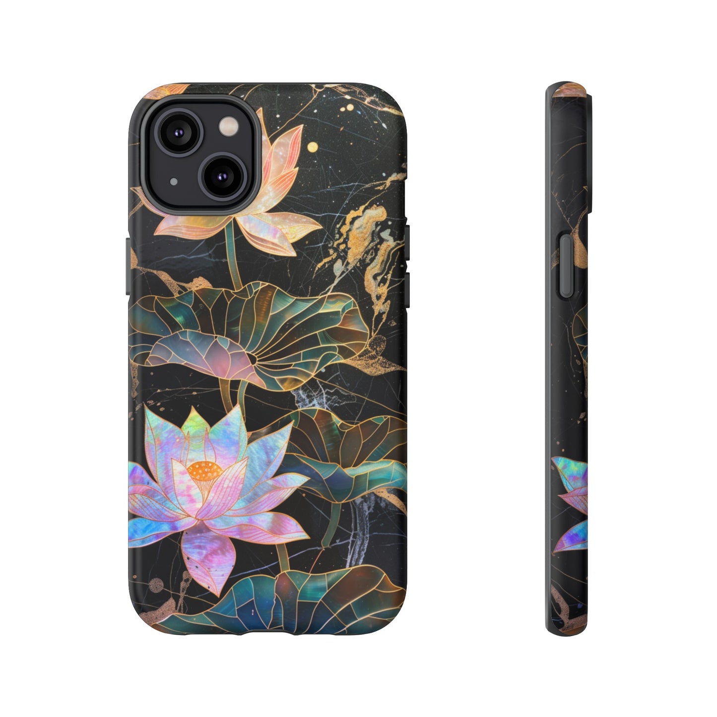 Zen Stained Glass Lotus Floral Design Phone Case