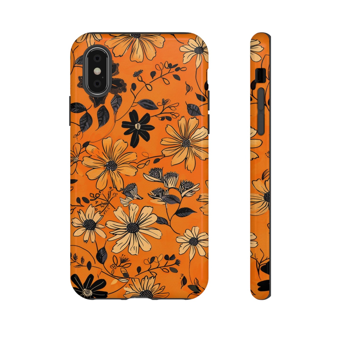 Orange Floral Phone Case Cute Summer Flower Aesthetic