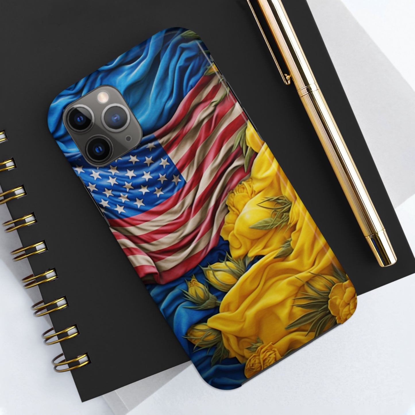 Support Ukraine Flag Phone Case | Show Your Ukrainian USA Patriotic Spirit with a Tough iPhone Case