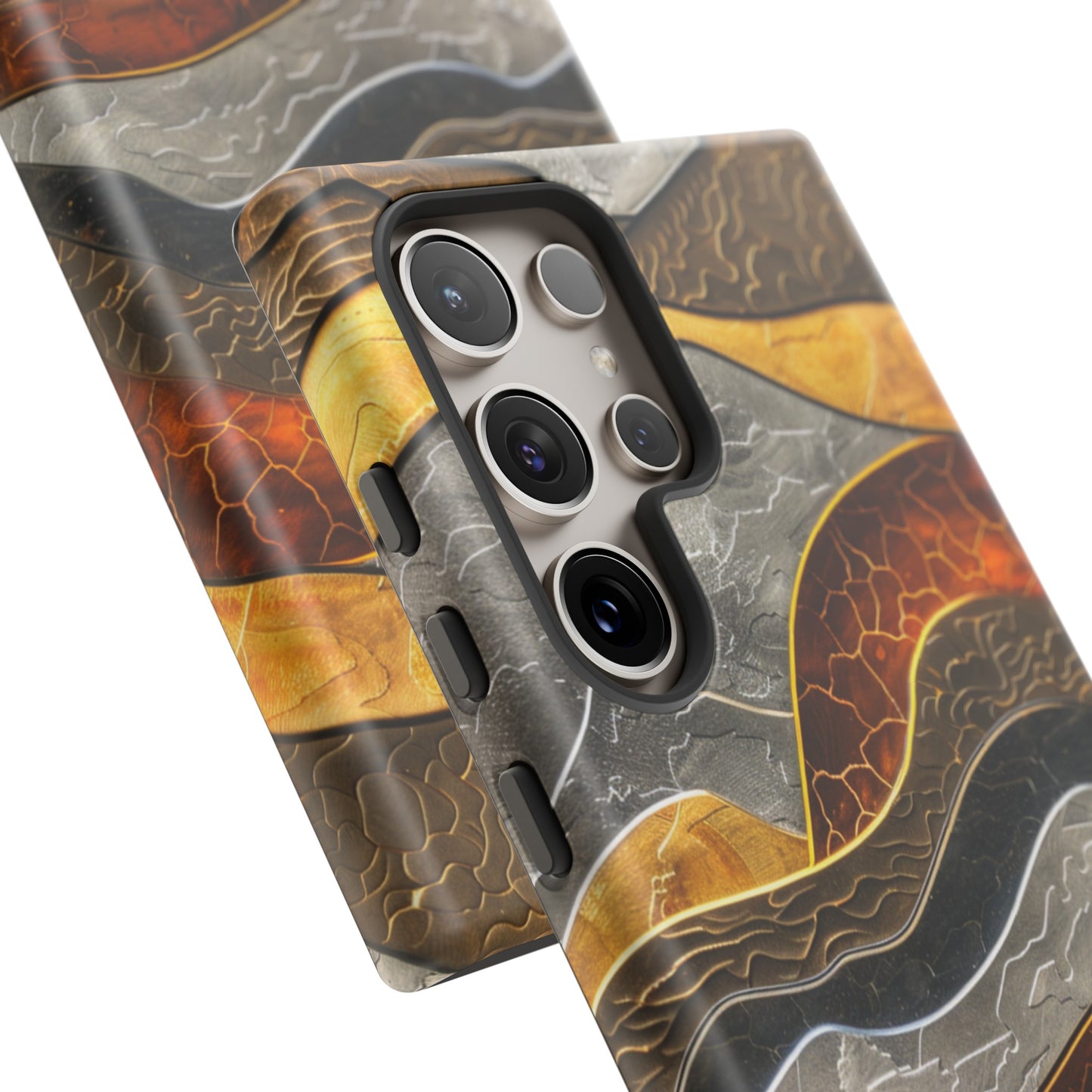 Abstract Gold and Silver Mountain Design Phone Case