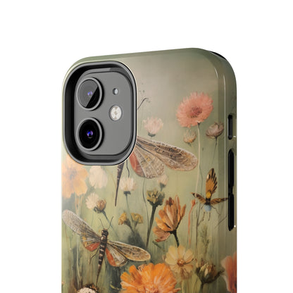 Dragonfly Floral Print iPhone Case | Nature-Inspired Elegance and Device Protection