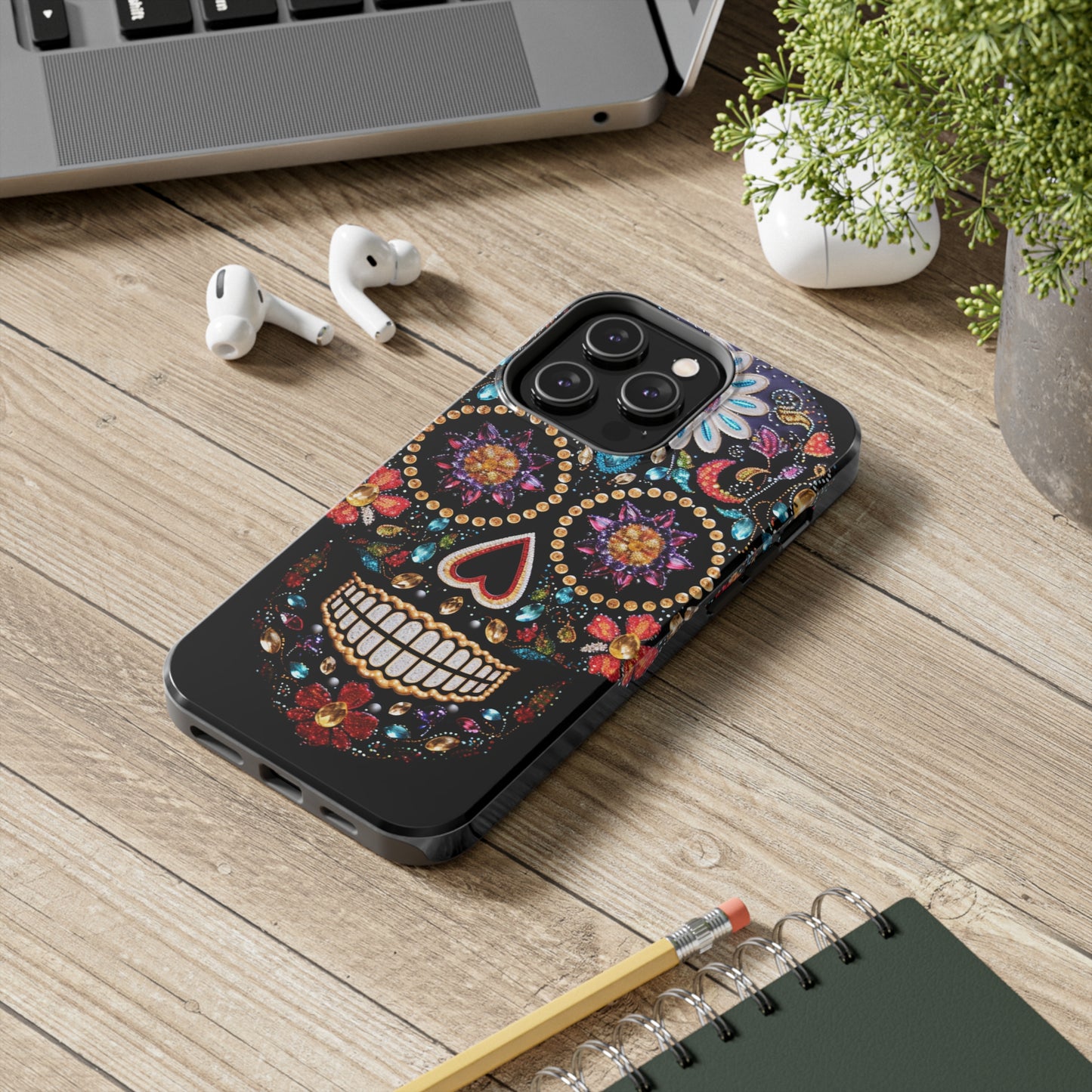 Sugar Skull iPhone Case | Dia de los Muertos Design for Apple iPhone | Halloween Aesthetic