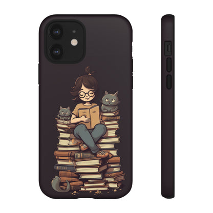 Cats and Books Phone Case