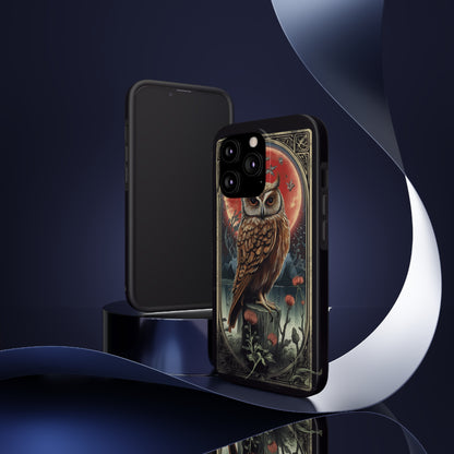 The Hermit Owl Tarot | Dark Academia Aesthetic Retro Tough iPhone Case | Embrace Mystical Vibes with Captivating Tarot Art and Reliable Protection