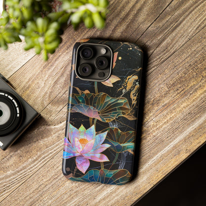 Zen Stained Glass Lotus Floral Design Phone Case