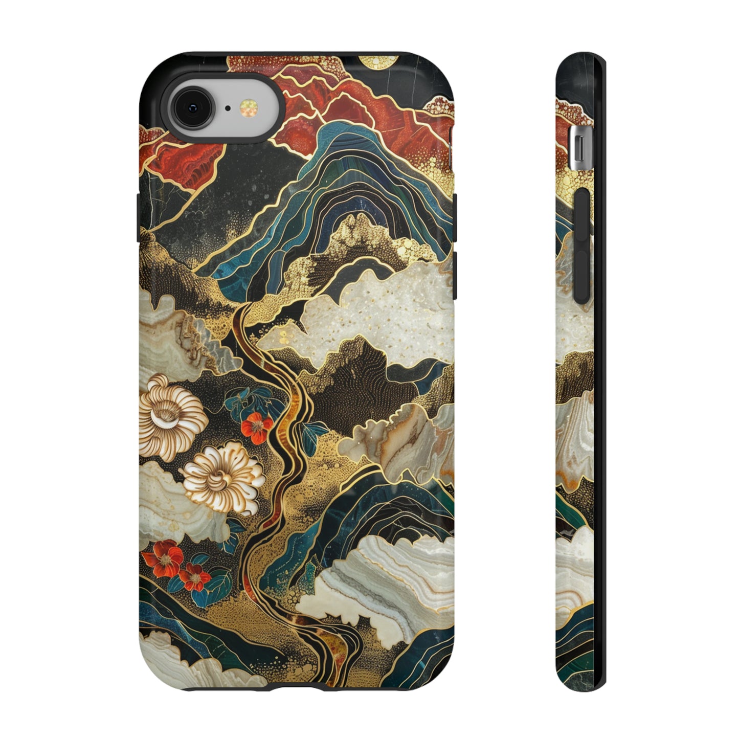 Chiyogami Stained Glass Floral Mountain Phone Case