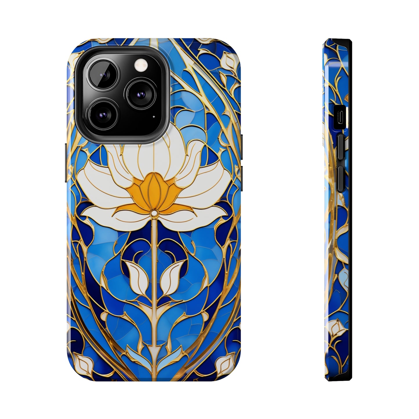 Art Deco Stained Glass iPhone Case | Vintage Floral Glamour, iPhone Case for Models 11 through 14 Pro Max