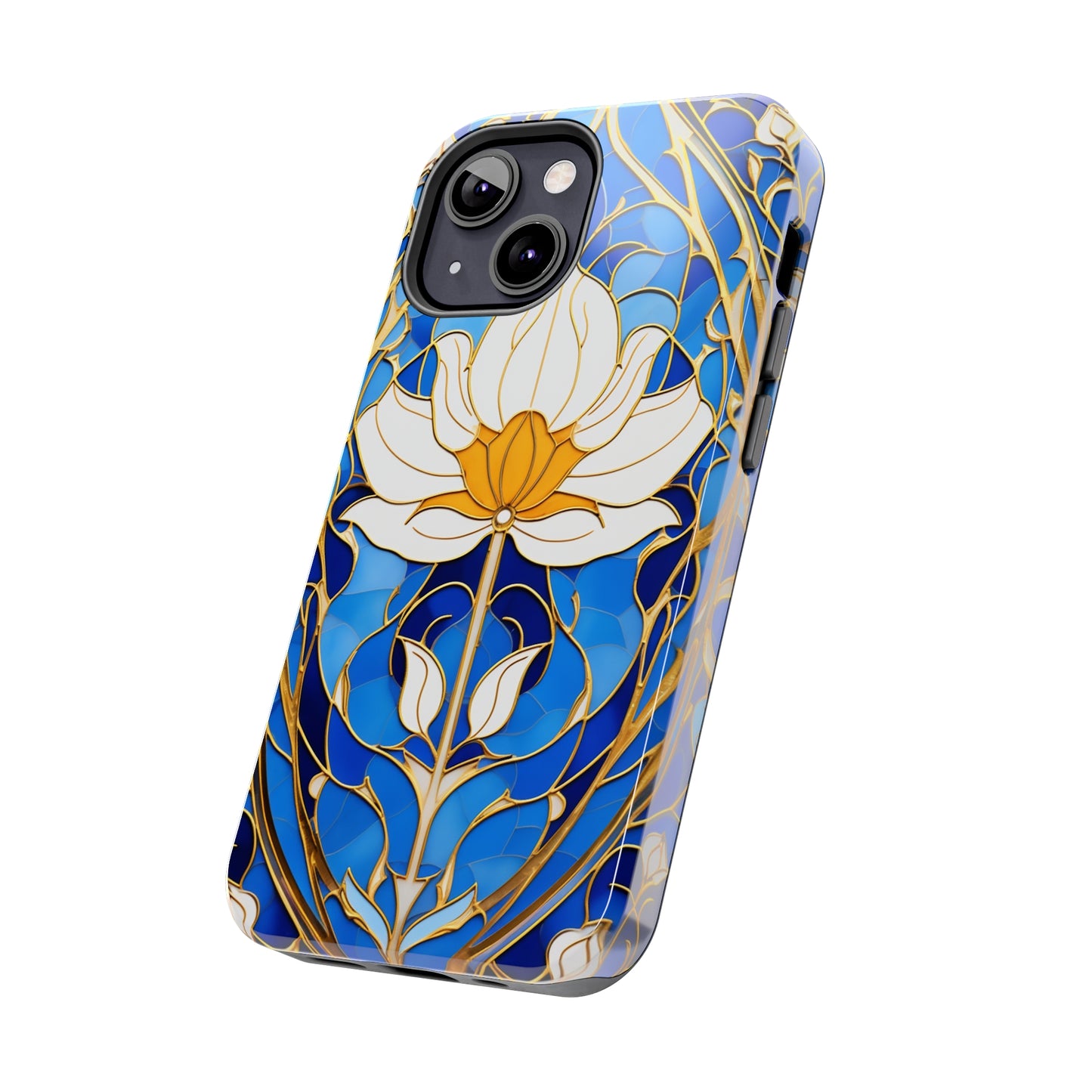 Art Deco Stained Glass iPhone Case | Vintage Floral Glamour, iPhone Case for Models 11 through 14 Pro Max