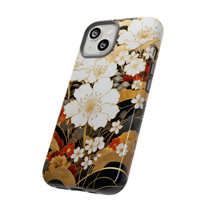 Chiyogami Floral Tough iPhone Case Galaxy S23 S22 S21 S20 Plus Ultra | Iphone 14 13 12 11 8 Pro Max Mini | Pixel 7 6 Pro 5 | Japanese Boho