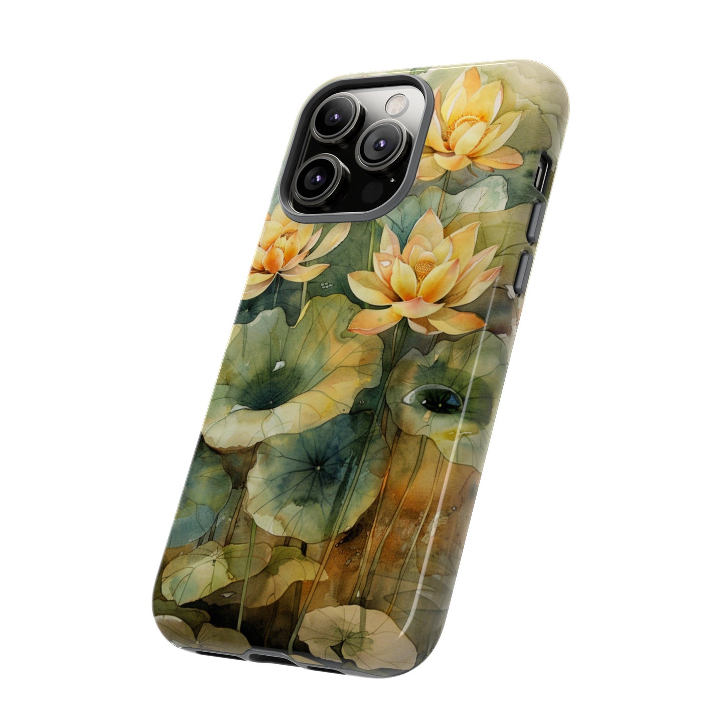 Zen Lotus Watercolor Painting iPhone 15 Case