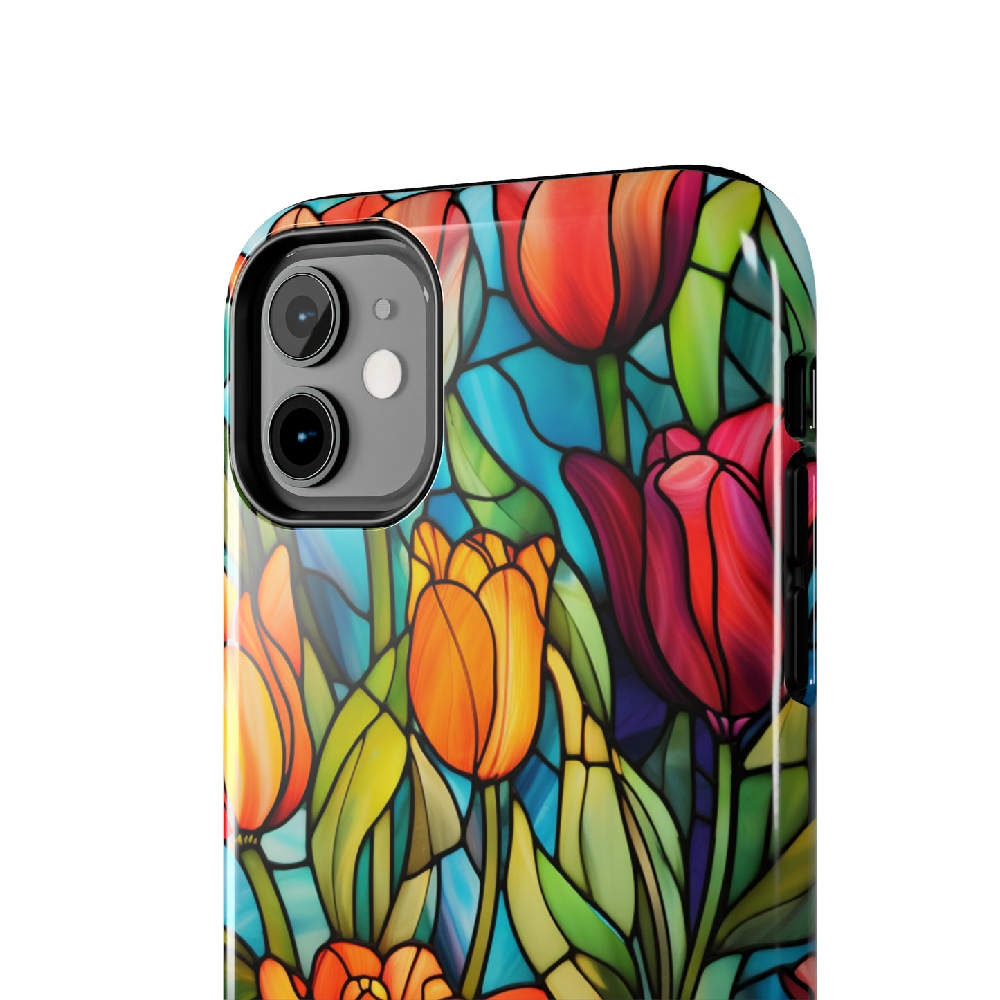 Stained Glass Tulip Floral Aesthetic iPhone Case | Embrace the Beauty of Nature in Full Bloom