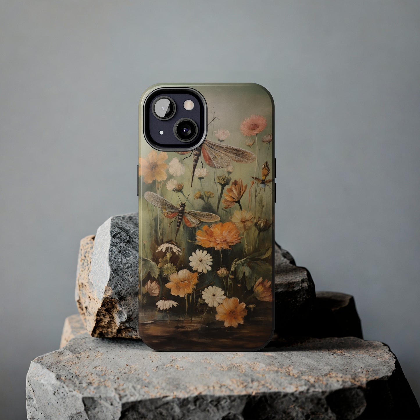 Dragonfly Floral Print iPhone Case | Nature-Inspired Elegance and Device Protection