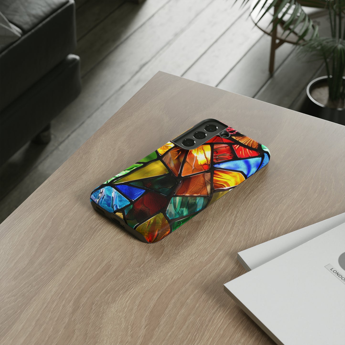 Color Explosion Abstract Stained Glass Phone Case