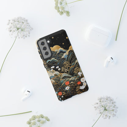 Chiyogami Flowers Tough Phone Case fits Galaxy S23 S22 S21 S20 Plus Ultra | Iphone 14 13 12 11 8 Pro Max Mini | Pixel 7 6 Pro 5 | Japanese