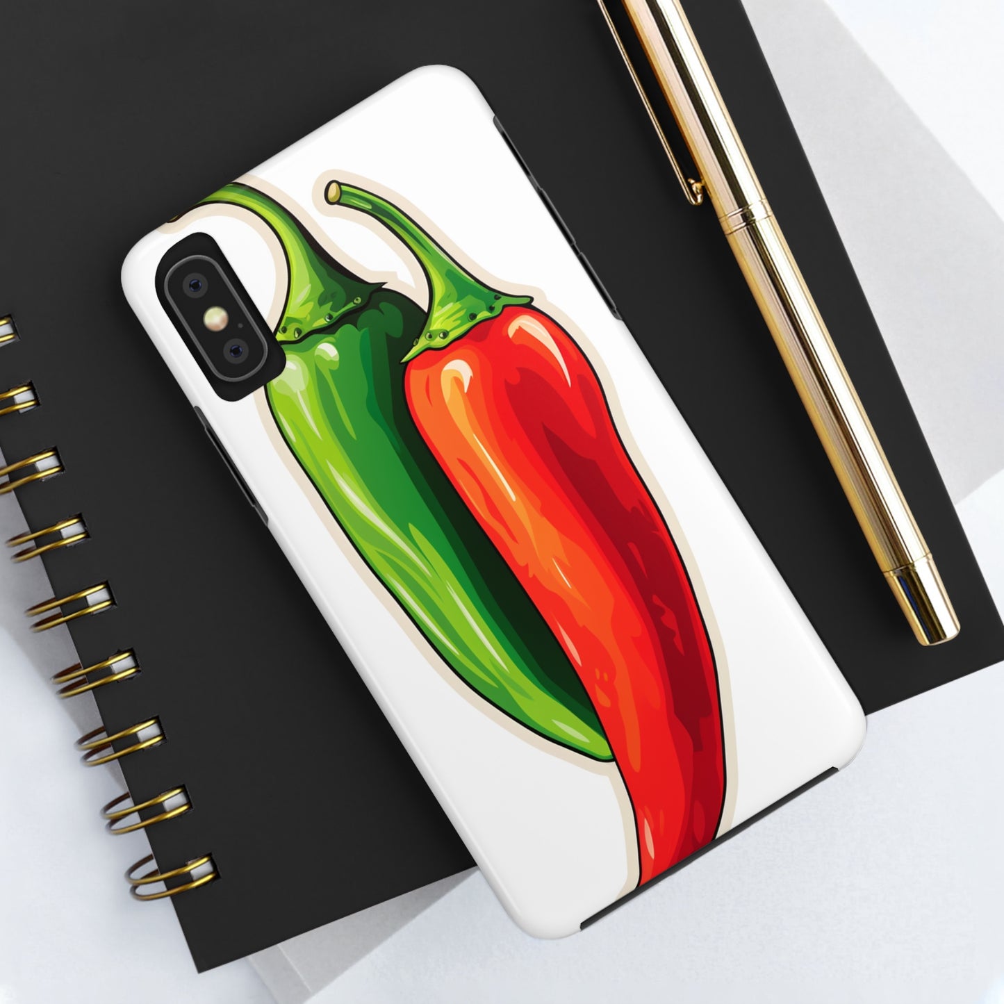 Green or Red Hot Chiles iPhone Case | New Mexico Fiery Flavors for Spice Lovers