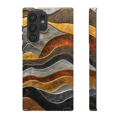 Abstract Gold and Silver Mountain Design Phone Case