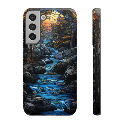 Stained Glass Stone Bridge and River Art Phone Case