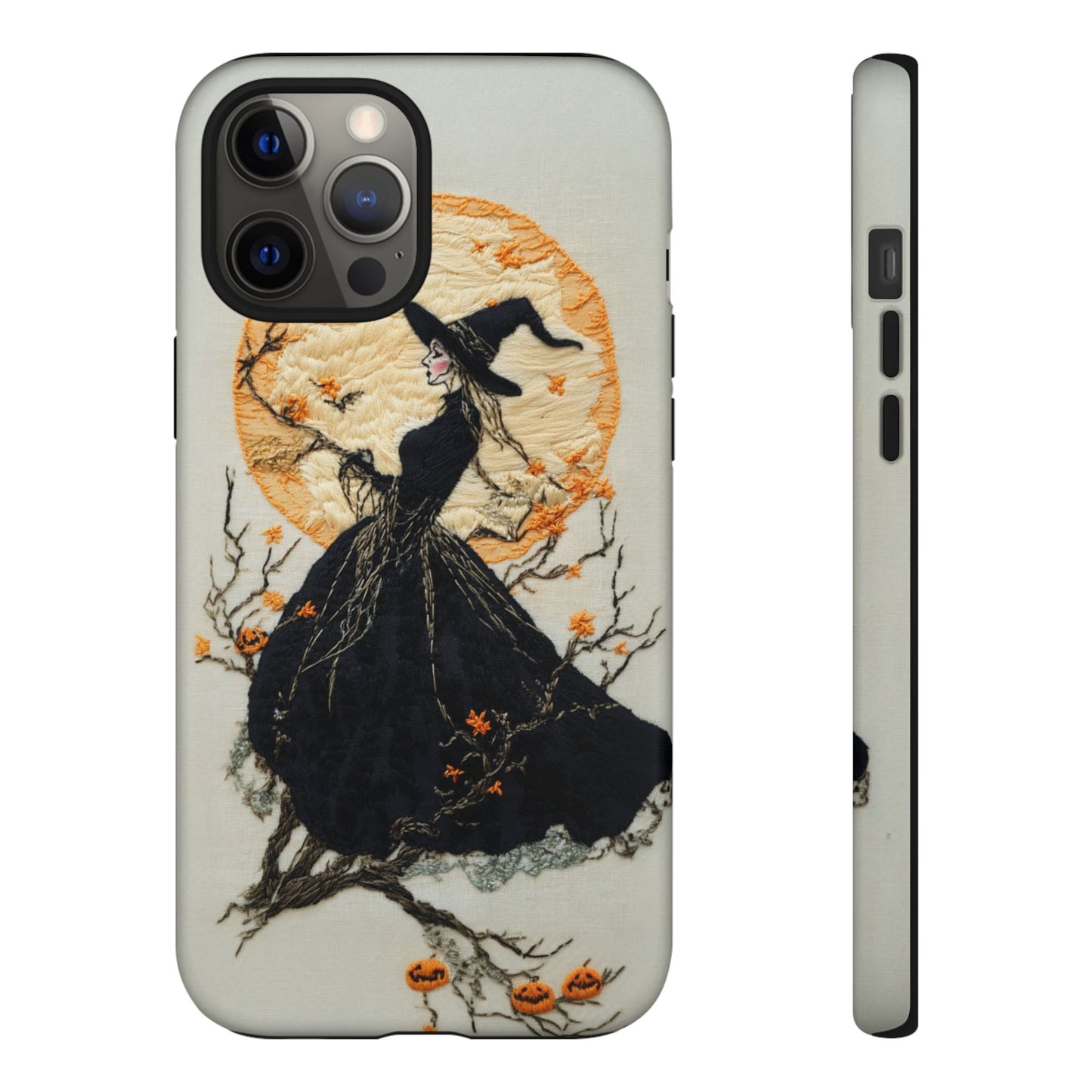 Halloween Witch Autumn iPhone Case, Embroidered Style