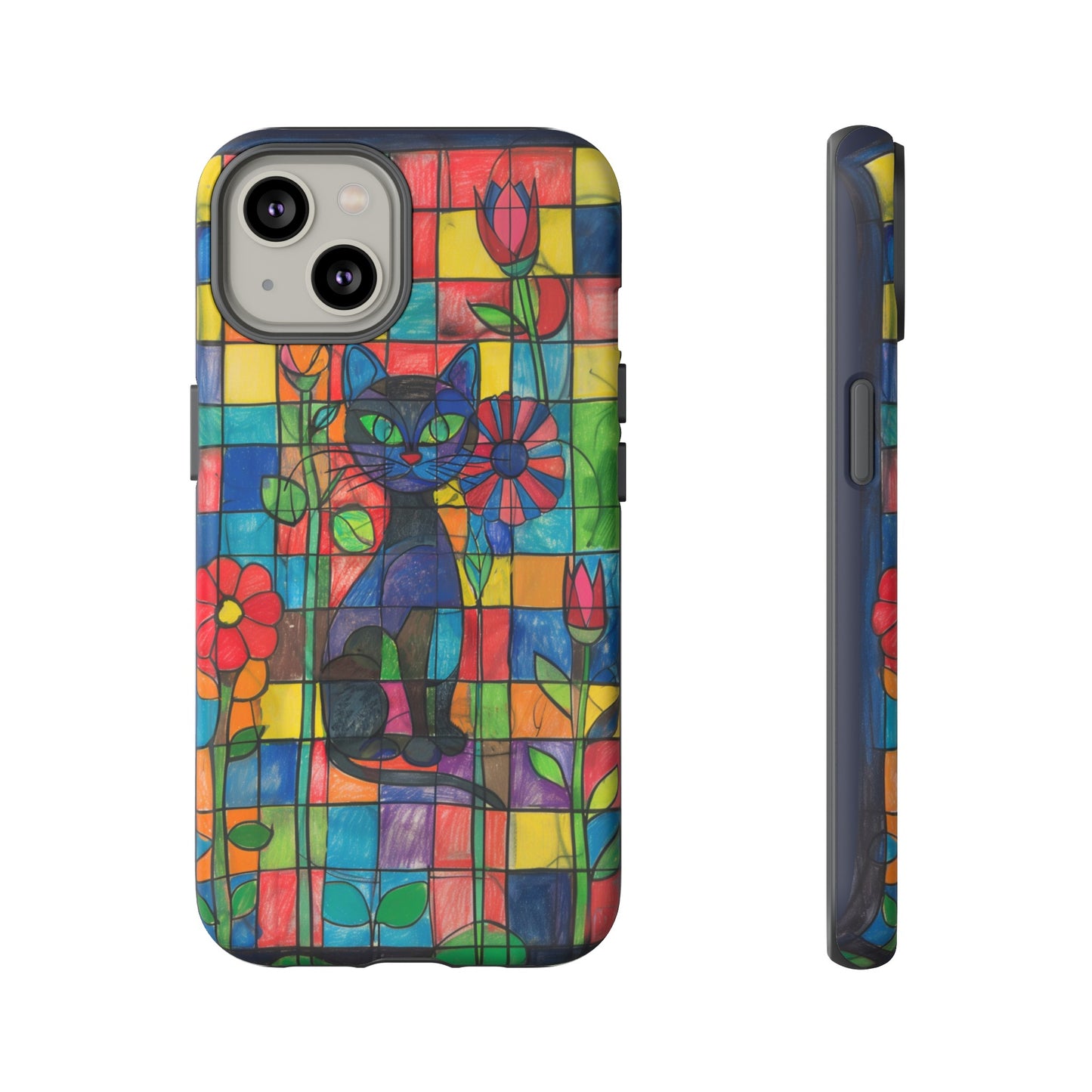 Cat in the Stained Glass Garden Phone Case