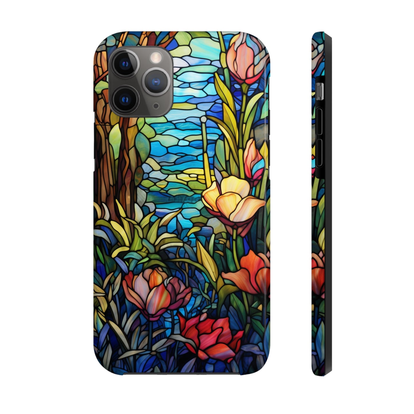 Stained Glass Floral Aesthetic iPhone Tough Case | Embrace Elegance and Durability