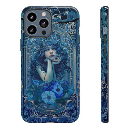 Blue Floral Art Nouveau Style Phone Case