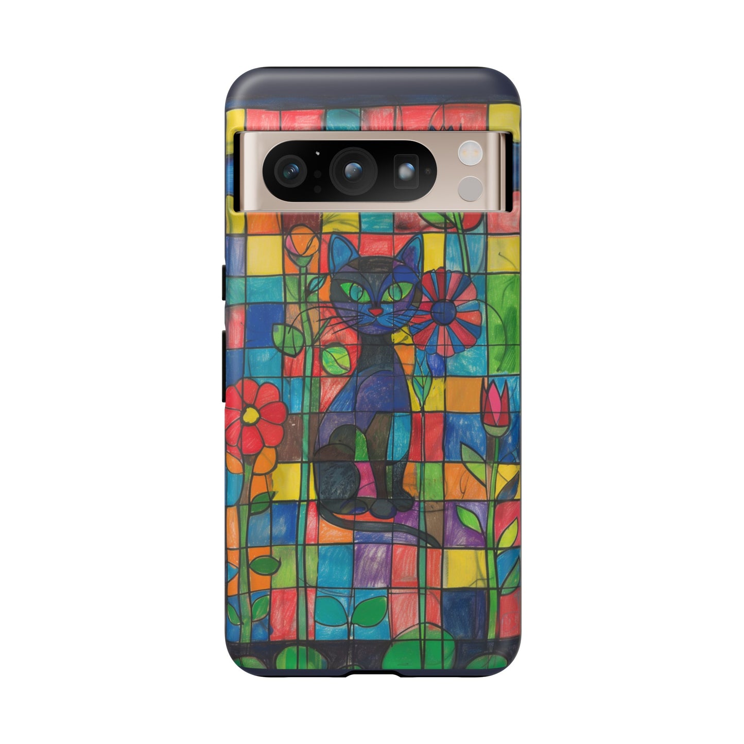 Cat in the Stained Glass Garden Phone Case