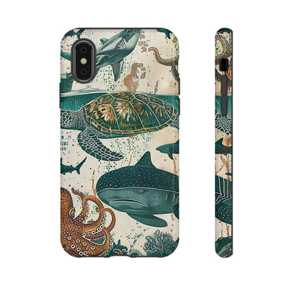 Undersea World Shark, Turtle, Manta Ray Phone Case