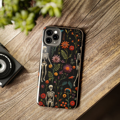 Skeletons in the garden Halloween Embroidery Phone Case